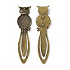 Iron Bookmark Cabochon Settings PALLOY-N0084-20AB-NF-2