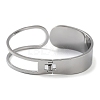 Non-Tarnish Hollow Out 304 Stainless Steel Wide Cuff Bangles BJEW-G689-01P-3