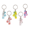 Gradient Color Transparent Resin Bear Charm Keychain KEYC-JKC00458-1