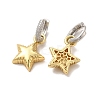 Star Rack Plating Brass Micro Pave Cubic Zirconia Hoop Earring EJEW-C057-01G-2