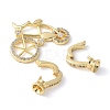 Brass Pave Clear Cubic Zirconia Fold Over Clasps KK-M320-18G-2