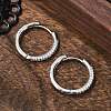 Brass Micro Pave Cubic Zirconia Huggie Hoop Earrings LS-EJEW-K083-36P-B-5