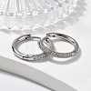 Brass Micro Pave Cubic Zirconia Huggie Hoop Earrings EJEW-K083-36P-B-1