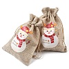 30Pcs 15 Styles Christmas Printed Jute Cloth Storage Pouches ABAG-YW0001-10-5