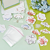  100Pcs Hexagon with Flower Pattern Paper Jewelry Display Cards DIY-PH0013-47-4