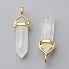 Natural Quartz Crystal Double Terminated Pointed Pendants X-G-G902-B23-4