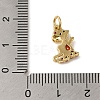 Brass Micro Pave Red Cubic Zirconia Pendants KK-R162-020B-G-3