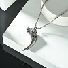 304 Stainless Steel Wolf Tooth Pendant Necklace NJEW-JN04480-5