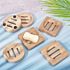 GOMAKERER 16Pcs 2 Style Bamboo Soap Dishes with Anti Slip Pad AJEW-GA0005-76-4