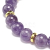 Natural Amethyst Rectangle Beaded Stretch Bracelet BJEW-JB08982-05-5