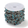 304 Stainless Steel Enamel Link Chains AJEW-Z028-09P-06-3