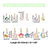 Alloy Enamel with Pearl Rabbit Pendant Stitch Markers HJEW-AB00288-2