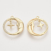Brass Micro Pave Clear Cubic Zirconia Pendants KK-T054-18G-NF-2