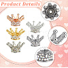5Pcs 5 Colors Alloy Rhinestone Crown Beads FIND-SC0023-77-7