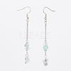 Natural Gemstone Chip Dangle Earrings EJEW-JE02417-2