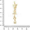 Tassel Brass Micro Pave Clear Cubic Zirconia Pendants KK-L271-01G-02-3