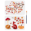 MAYJOYDIY US 2Pcs 2 Styles Autumn PET Hollow Out Drawing Painting Stencils DIY-MA0001-03-1