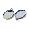 Ion Plating(IP) 304 Stainless Steel Pendant Cabochon Settings STAS-H383-12M-3