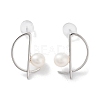 Natural Pearl Stud Earrings for Women EJEW-C083-02P-1