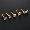 G23 Titanium Micro Pave Pink Cubic Zirconia Internally Threaded Labrets WGA56E5-03-2