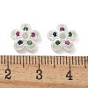 Brass Micro Pave Cubic Zirconia Bead Caps ZIRC-F141-12S-02-3