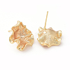 Brass Stud Earring Findings KK-F808-02G-2