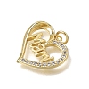 Brass Micro Pave Clear Cubic Zirconia Pendants CU-CBAEEA8-09C-G-2