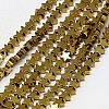 Electroplate Non-magnetic Synthetic Hematite Beads Strands G-J173-4x4mm-03-1