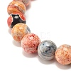 Dyed Natural Fire Crackle Agate Bead Stretch Bracelets BJEW-JB07519-5