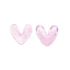 3D Heart with Glitter Powder Resin Cabochons MRMJ-TAC0004-26D-1