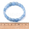 Dyed Natural White Jade Beaded Stretch Bracelets for Unisex G-K303-01K-02-5
