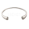Crystal Rhinestone Simple Thin Open Cuff Bangle LS-BJEW-F443-01P-1