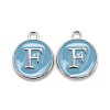 Platinum Plated Alloy Enamel Charms ENAM-S118-04F-P-1