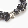 Natural Obsidian Beads Stretch Bracelets BJEW-JB03860-07-2