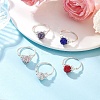 Handmade Polymer Clay Rhinestone Finger Rings for Women RJEW-JR00919-1