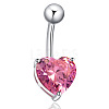 Brass Cubic Zirconia Belly Rings WGBA42D-04-2