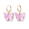 Plastic Butterfly Dangle Leverback Earrings EJEW-WH0017-53G-B-1