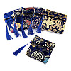 Chinese Brocade Tassel Zipper Jewelry Bag Gift Pouch ABAG-F005-08-1