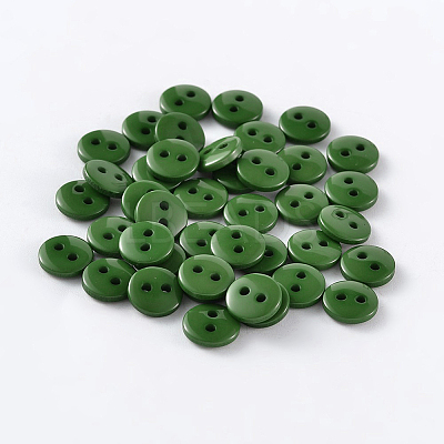 2-Hole Flat Round Resin Sewing Buttons for Costume Design BUTT-E119-14L-14-1