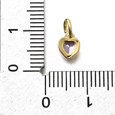 Brass Micro Pave Cubic Zirconia Charms KK-P295-14G-03-1