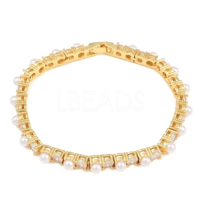 Brass Pave Clear Cubic Zirconia Tennis Bracelets for Women KK-CBA68DA-08G-1