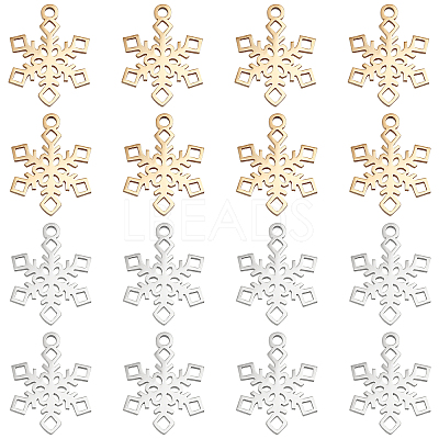 16Pcs 2 Colors 201 Stainless Steel Pendants STAS-DC0007-66-1
