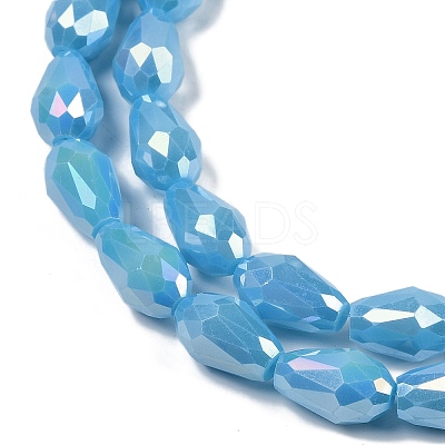 Opaque Solid Color Electroplate Glass Beads Strands EGLA-N013-P10mm-B10-1
