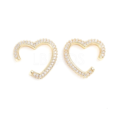 Brass Micro Pave Clear Cubic Zirconia Cuff Earrings EJEW-G274-05G-1