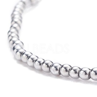 Glass Round Beaded Stretch Bracelet for Women BJEW-JB07911-05-1