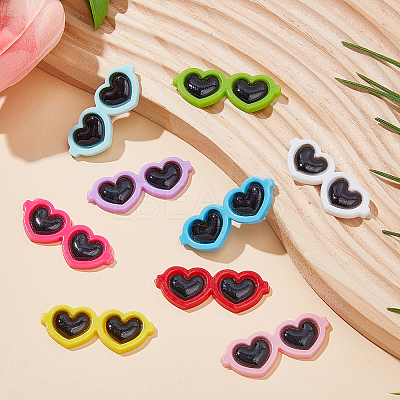 54Pcs 9 Colors Opaque Resin Cabochons RESI-SC0006-74-1