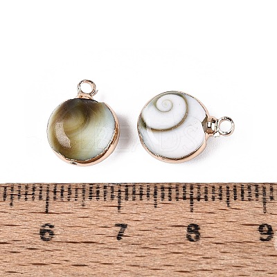 Electroplate Natural Sea Shell Pendants SSHEL-Q100-11B-KCG-1