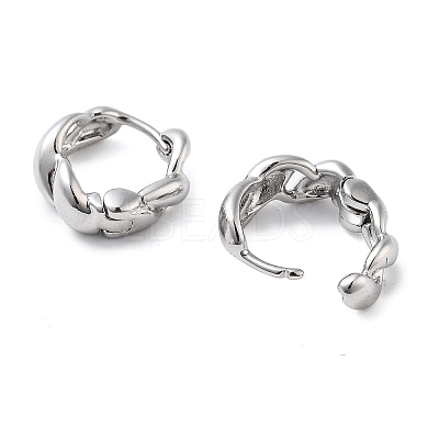 Brass Curly Hoop Earrings for Women EJEW-F347-01P-01-1