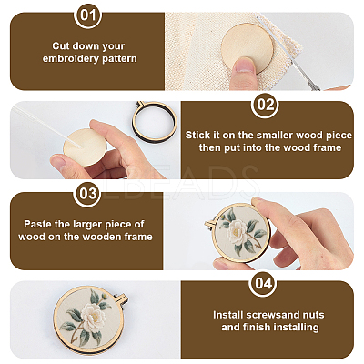 9Pcs 9 Styles Wood Embroidery Hoop DIY-CP0012-43A-1