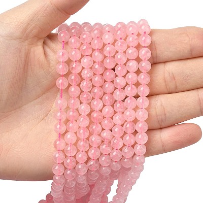 Pink Color Natural Madagascar Rose Quartz Beads Strands G-F222-41-6mm-1